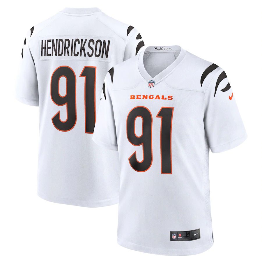 Men Cincinnati Bengals #91 Trey Hendrickson Nike White Game NFL Jersey